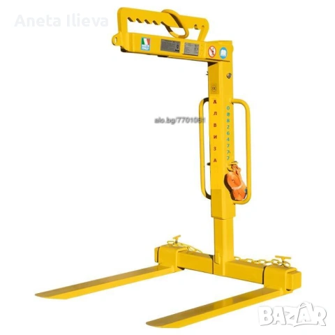 налична италианска вилица за кулокран, ръчно регулиране- 2000 кг с макс. височина на палето 1,8 0 м