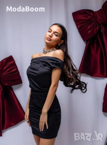 Черна къса дамска рокля 