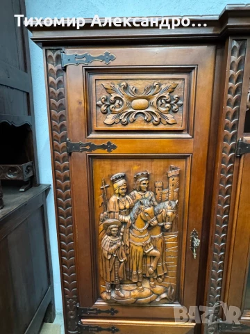 Уникален шкаф - витрина от дъбов масив, снимка 6 - Шкафове - 50625199