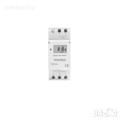THC15A Програмируем седмичен таймер на AC 220V-240V, 15А за монтаж на шина, снимка 1