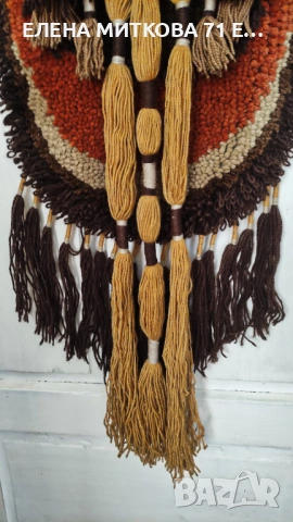 Ръчно изработено стенно пано/килим от естествена вълна, снимка 5 - Пана - 54184038