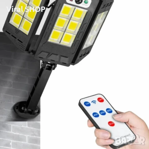 Интегрирана сгъваема соларна стенна лампа W796-9 с дистанционно управление, снимка 3 - Соларни лампи - 51138088