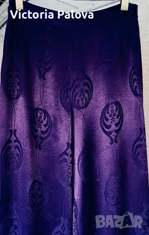 Елегантен жакардов панталон Sfera Collection в цвят патладжан Испания