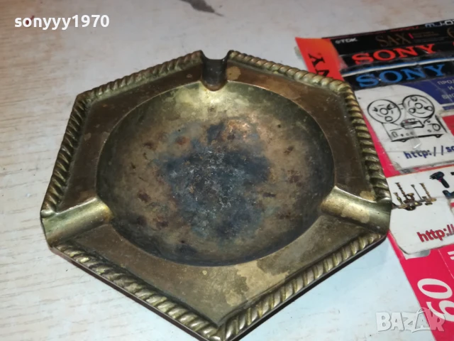 ПЕПЕЛНИК-МЕД/МЕСИНГ-ВНОС SWISS 1708251144LCHERY, снимка 9 - Антикварни и старинни предмети - 51390849