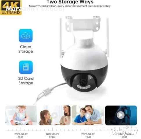 Куполна WIFI камера за видеонаблюдение, снимка 3 - IP камери - 56417059