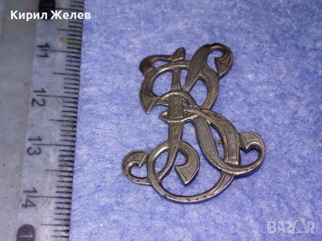 СТАРИННА АР НУВО СРЕБЪРНА АПЛИКАЦИЯ МОНОГРАМ КОКАРДА с Букви KR РЪЧНА ОРНАМЕНТИРАНА ИЗРАБОТКА 43280, снимка 12 - Антикварни и старинни предмети - 44664342