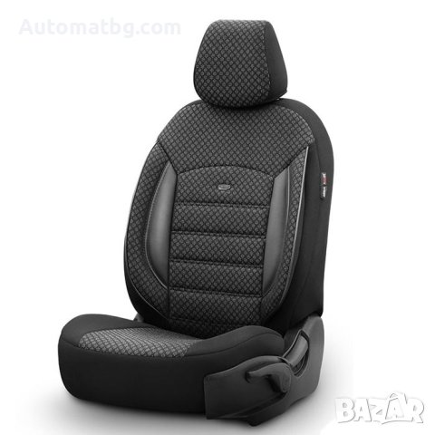 Тапицерия за седалки Automat, 11 части, Черен със сив кант, снимка 4 - Аксесоари и консумативи - 44243639