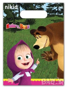 6 бр торбички Маша и Мечока за сладки подарък рожден ден парти, снимка 2 - Други - 22877795