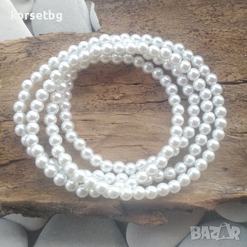 Класическо дълго колие с бели изкуствени перли 120 см, модел 20085-120, снимка 6 - Други - 36709895