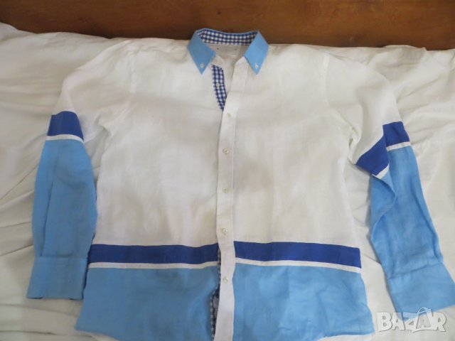 Мъжка риза с дълъг ръкав от лен Exist, снимка 5 - Ризи - 37260983