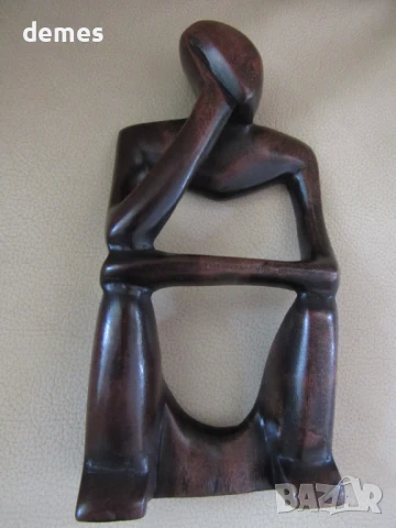 Мислител-стилизирана фигура от абанос, снимка 5 - Колекции - 51065332