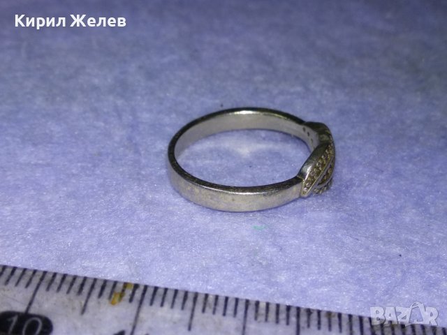 НЕЖЕН ФЛОРАЛЕН СКЪПОЦЕНЕН СРЕБЪРЕН ВИНТИДЖ АРТ ПРЪСТЕН СРЕБРО S925 АНГЛИЯ с ФАСЕТ ЦИРКОНЧЕТА 39986, снимка 8 - Пръстени - 42866944