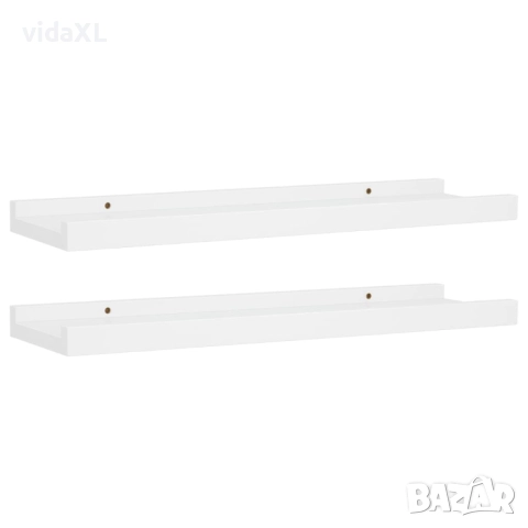 vidaXL Рафтове за фоторамки, 2 бр, бели, 40x9x3 см, МДФ(SKU:323928), снимка 1