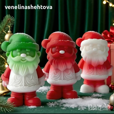 3D Голям дядо Коледа с костюм Силиконов молд форма свещи гипс сапун смола фондан 