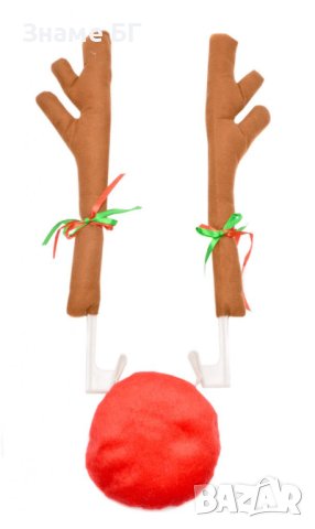 Коледен комплект украса за автомобил - еленски рога и червен нос., снимка 3 - Аксесоари и консумативи - 42748311