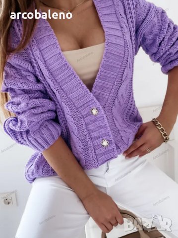 Нова ежедневна къса дамска жилетка (пуловер) с V-образно деколте и копчета, 3цвята , снимка 10 - Жилетки - 39893909