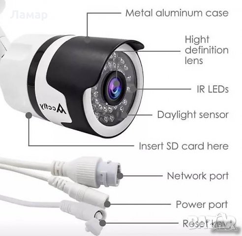 WiFi IP безжична камера FULL HD 5MPX за външен монтаж видеонаблюдение, снимка 4 - HD камери - 29661751