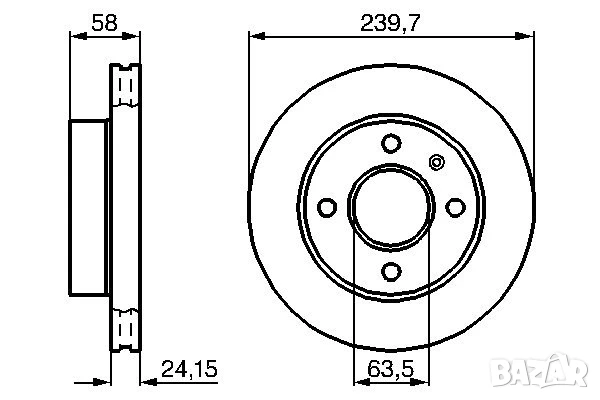 Диск спирачен преден дeсен/ляв за FORD SIERRA,SIERRA I,SIERRA II 1.3/1.6 08.82-02.93г.№ F1271P, снимка 3 - Части - 50629593