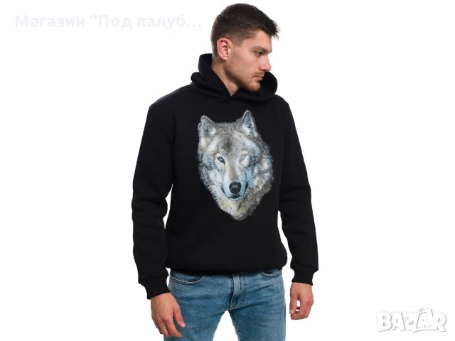 Нов мъжки суичър с трансферен печат Вълк със сини очи, Серия вълци, снимка 9 - Суичъри - 27757213