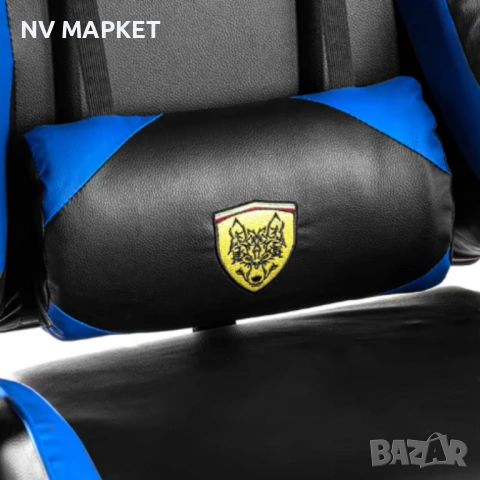 Ергономичен геймърски стол с поставка за крака, масажна функция,2 възглавници-шийна и лумбална 89.90, снимка 11 - Столове - 53167340