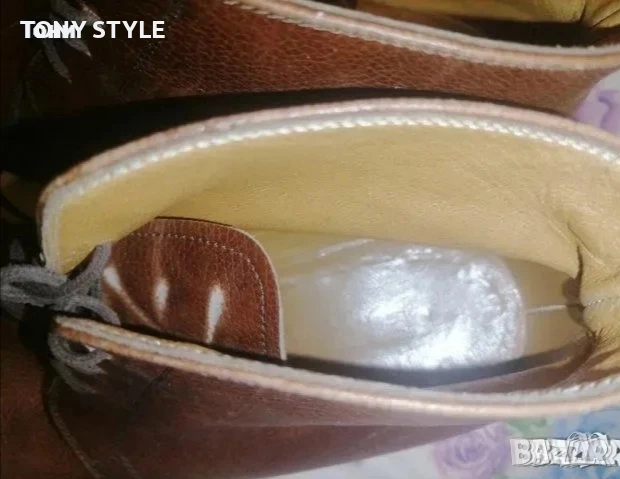 VIBRAM Оригинал Нови Мъжки Боти Изцяло от Естествена Кожа 44, снимка 4 - Мъжки боти - 51489793