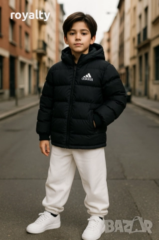 Adidas Детско Ватирано Черно Яке мъжко 9-10г 11-12г 13-14г 15-16г 