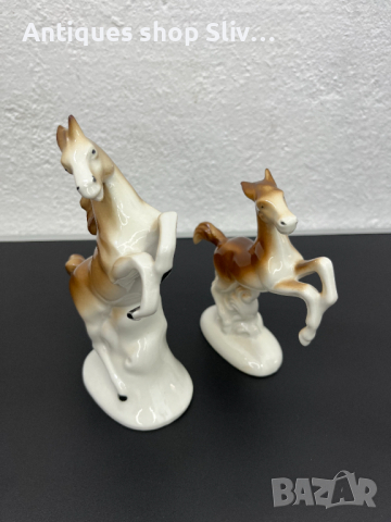 Чифт статуетки на коне от порцелан Lippelsdorf. №5172, снимка 4 - Колекции - 44632383