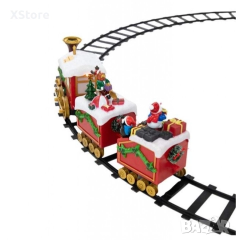 Светещо и музикално коледно влакче с релси, снимка 3 - Музикални играчки - 52441300