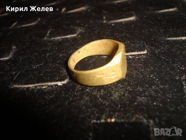 СТАРИНЕН БРОНЗОВ РЪЧНО ИЗРАБОТЕН ВИНТИДЖ МАСИВЕН КЛАСИЧЕСКИ ПРЪСТЕН 20805, снимка 5 - Пръстени - 32088874