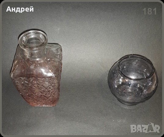 Две стъклени вазички с интересни инкрустации, снимка 3 - Вази - 29617692