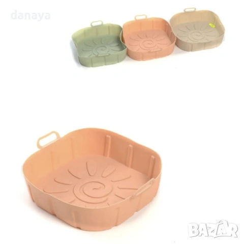 6338 Квадратна силиконова форма за Airfryer, 22х22см, снимка 5 - Форми - 53142320