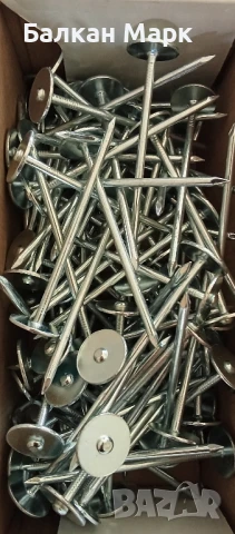 Пирони, гвоздеи 3,1×80 mm – пирони с широка шайбовидна глава (DIN 1144),за ПДЧ,OSB, шперплат, снимка 1