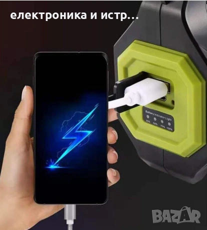 Фенер HEL T95, соларно зареждане, 10W , снимка 4 - Къмпинг осветление - 53041736