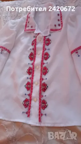 копринена  нашивана  риза, снимка 1
