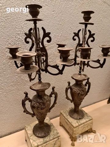 ретро френски свещници петица 19 век, снимка 5 - Декорация за дома - 49511653