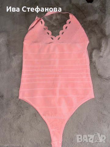 Бандажна ново боди цвят праскова нежно розаво , снимка 3 - Корсети, бюстиета, топове - 36739185