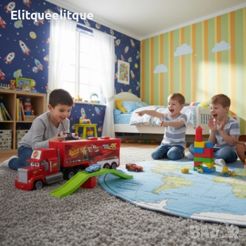 Радиоуправляем камион Mack Rust-eze Transporter с Мълнията Маккуин, снимка 3 - Коли, камиони, мотори, писти - 52228674