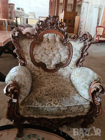 барокова холова гарнитура 3+1+1 внос от Европа, снимка 4 - Дивани и мека мебел - 50644857