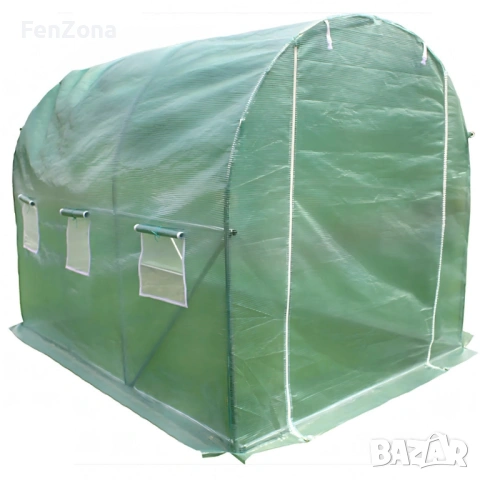 Покривало за оранжерия 3x2x2м – 2 врати ,Армирано UV , с цип и 6 прозорци (без рамка), снимка 4 - Оранжерии - 54051321