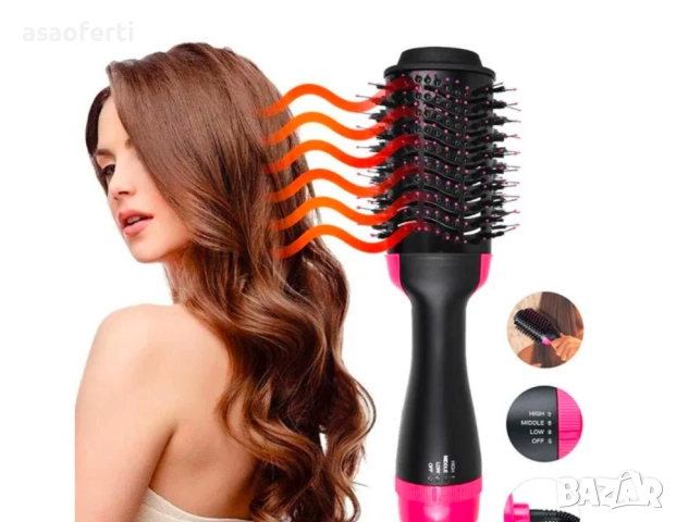 💨 Електрическа Четка-Сешоар 2в1 (One Step) – Изправяне, Обем и 3 Температурни Режима, снимка 2 - Аксесоари за коса - 52560370