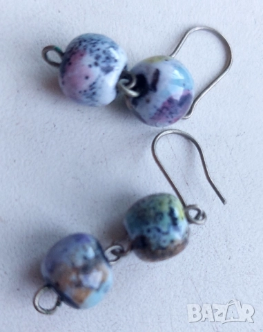 Обеци от многоцветен морски яспис