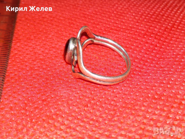 СТАР АР НУВО СКЪПОЦЕНЕН СРЕБЪРЕН ПРЪСТЕН ВИСОКА ПРОБА СРЕБРО с РЯДЪК НАТУРАЛЕН ЯСПИС 43786, снимка 4 - Антикварни и старинни предмети - 44610367