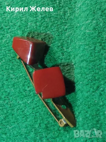 СТАРА МЕСИНГОВА АРТ БРОШКА с НАТУРАЛНИ КАМЪНИ 12335, снимка 7 - Други - 30580749