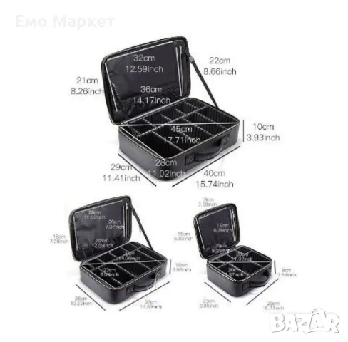 Професионален куфар с три отделения за козметика, снимка 2 - Други - 49120444