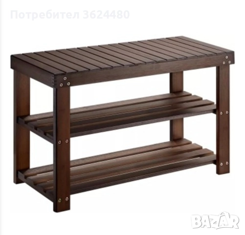 Бамбукова пейка с рафтове за обувки 4409, снимка 6 - Други стоки за дома - 52359644