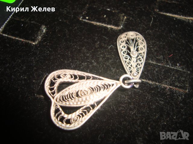 ДИАМАНТЕНА СРЕБЪРНА СТАРИННА ФИЛИГРАННА ВИСУЛКА РЪЧНА ИЗРАБОТКА 19444, снимка 7 - Антикварни и старинни предмети - 31578503
