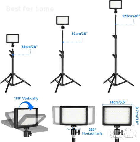  3 броя LED фото-видео лампи  и цветни филтри от Ci-Fotto, снимка 4 - Светкавици, студийно осветление - 50321904