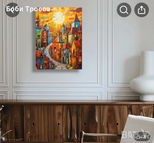 Картина за стена върху платно - Причудлива и жива градска сцена, снимка 4 - Картини - 48998172