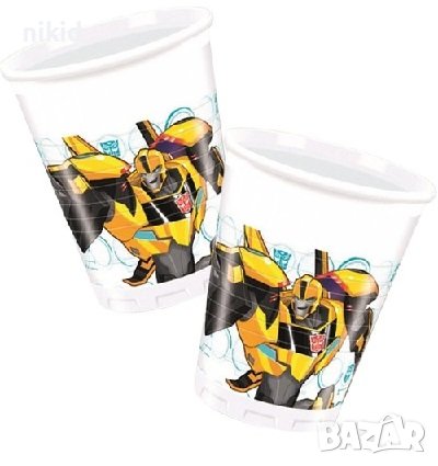 Трансформърс роботи Transformers 8 бр пластмасови чаши чашки парти рожден ден 