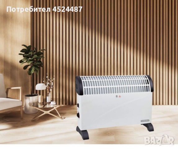 Конвекторна печка, 2000W, снимка 3 - Отоплителни печки - 51503653